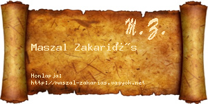 Maszal Zakariás névjegykártya